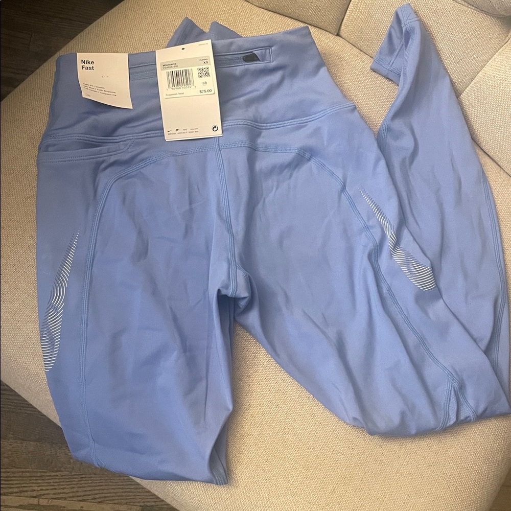 Nike Fast Leggings Drawstring Tights in Light Blue Sz XS